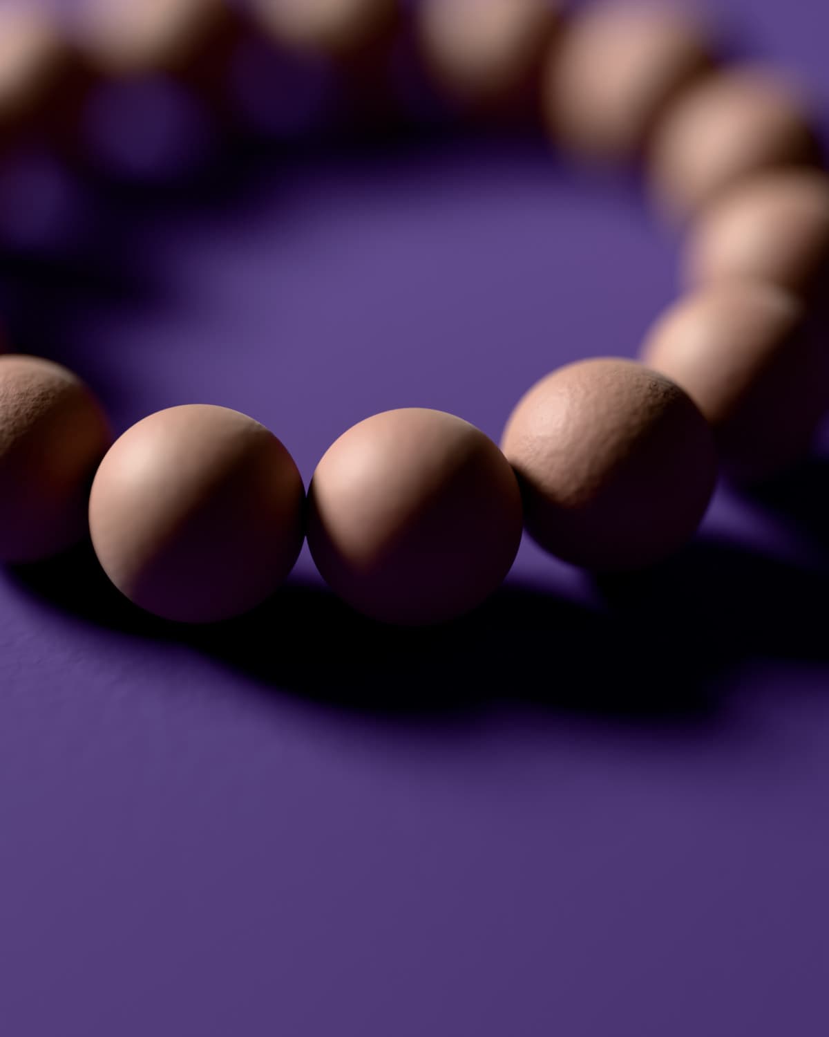 The beads up close, a 3D rendering