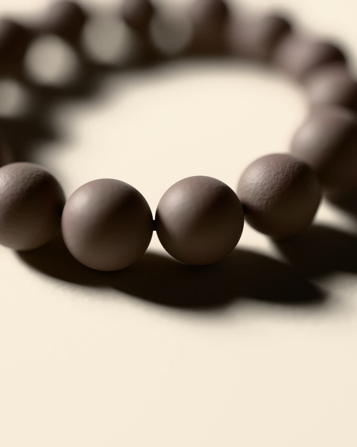 The beads up close, a 3D rendering